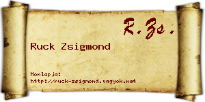 Ruck Zsigmond névjegykártya